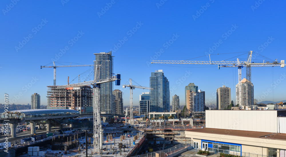 Obraz premium New construction of high-rise buildings in Burnaby city