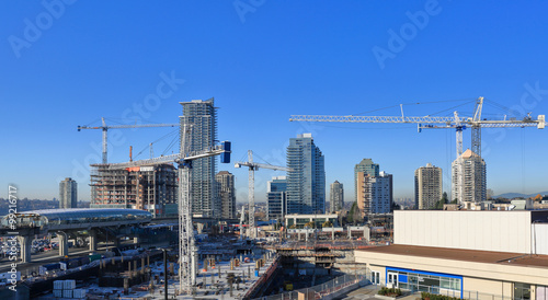 New construction of high-rise buildings in Burnaby city