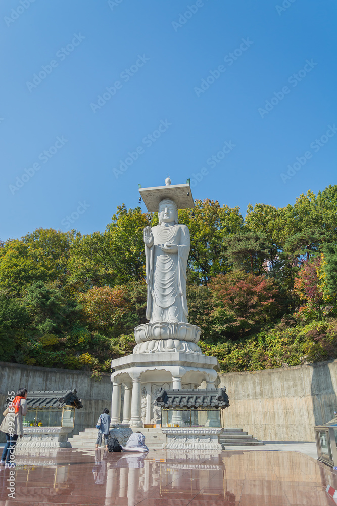 Seoul, South Korea 2015 Oct 28 - Bongeunsa temple in seoul city