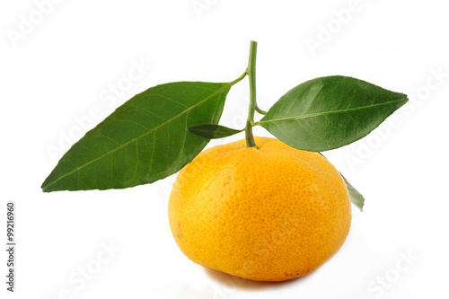 Ripe mandarin fruit isolated on white background