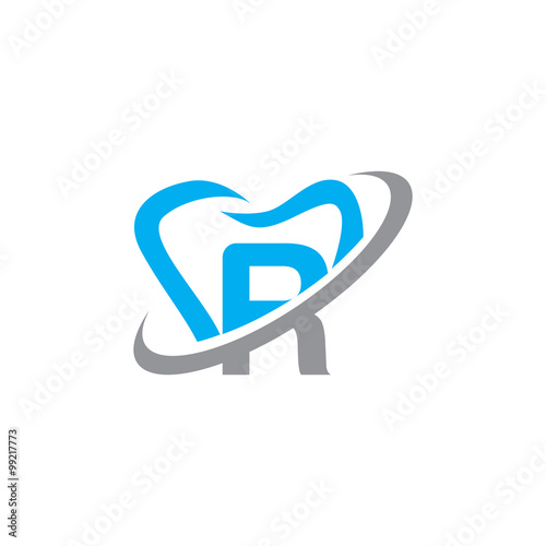 Simple Dental Initial Logo Vector Swossh r