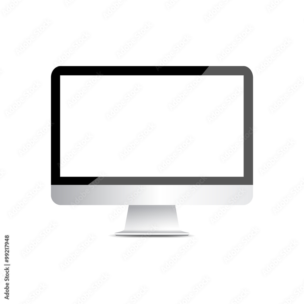 monitor screen on white background isolate vector illustration eps 10