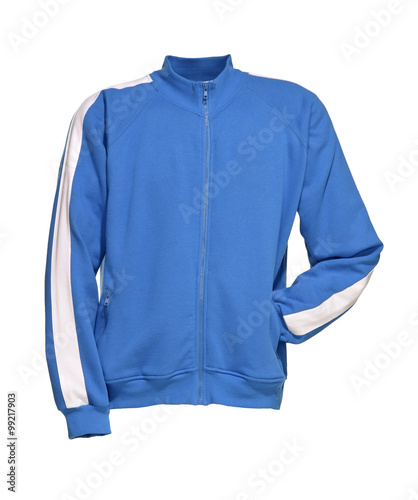 sport jacke jersey aqua blau isoliert auf weissem hintergrund