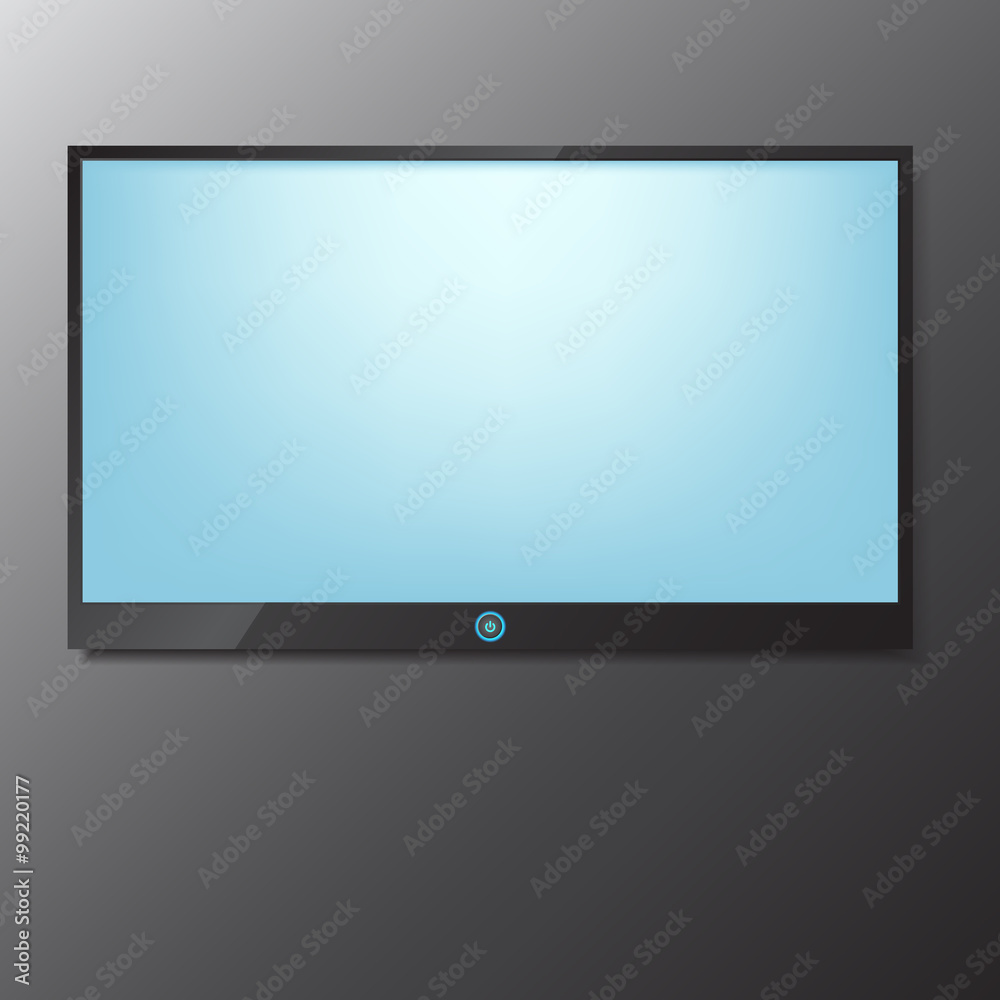 LED / LCD TV screen hanging on grey background isolate vector illustration eps 10 LED / LCD TV screen hanging on grey background isolate vector illustration eps 10