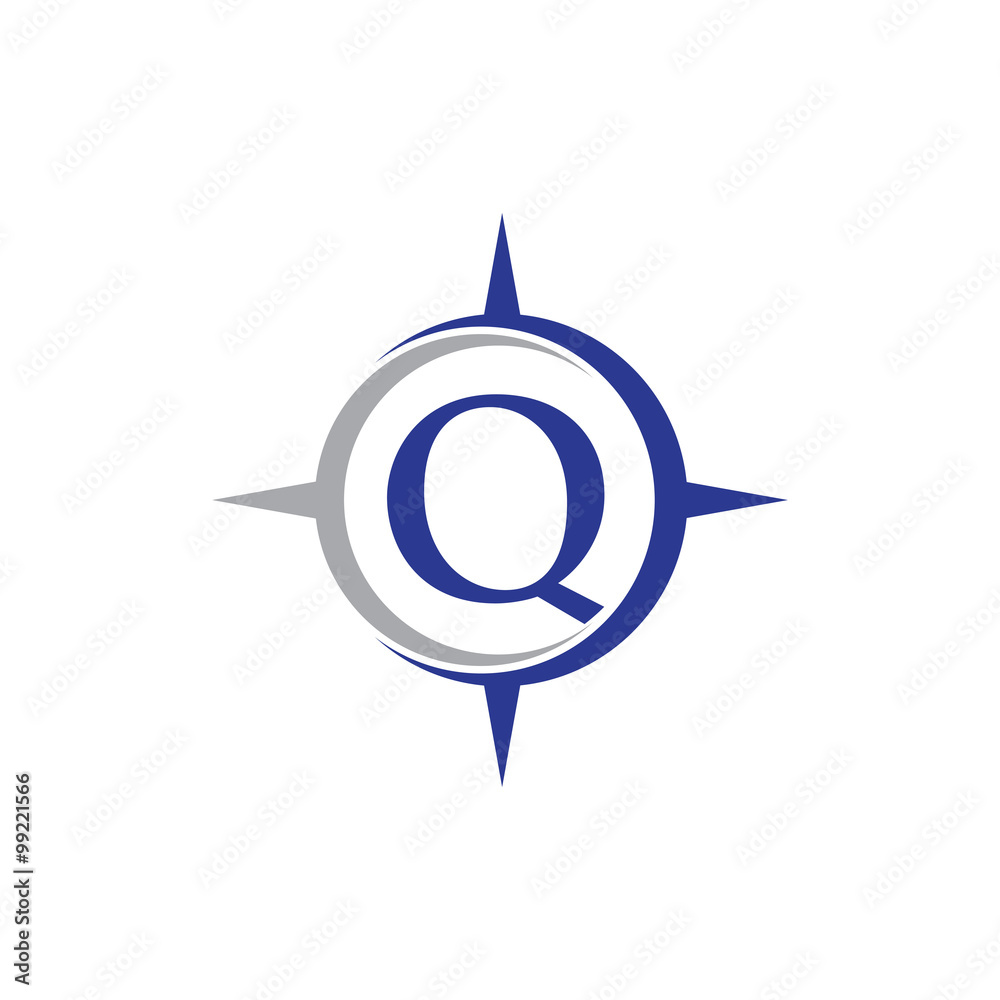 Simple Compass Letter Initial Logo Vector q Simple Compass Letter Initial Logo Vector q