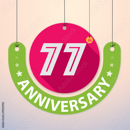 77th Anniversary - Colorful Badge, Paper cut-out