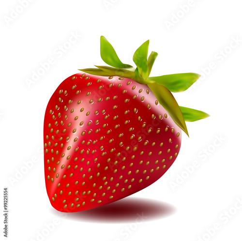 red fresh strawberry isolated on white background