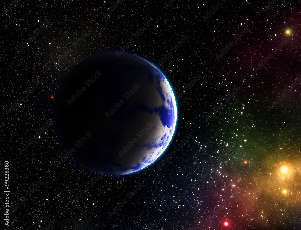 Fototapeta premium Exoplanets in outer space.