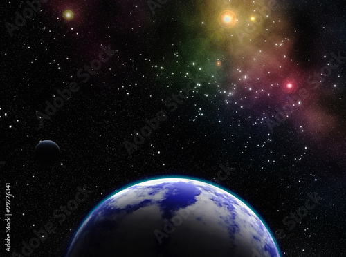 Fototapeta Naklejka Na Ścianę i Meble -  Exoplanets in outer space.