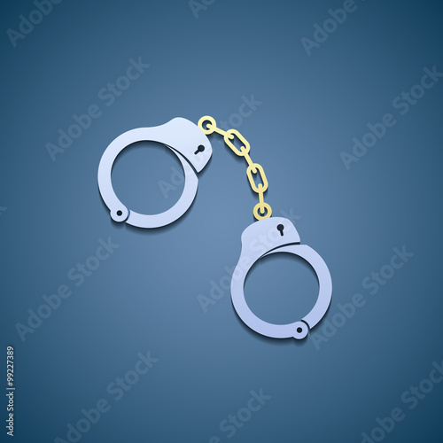 Icon handcuffs. Flat graphic.