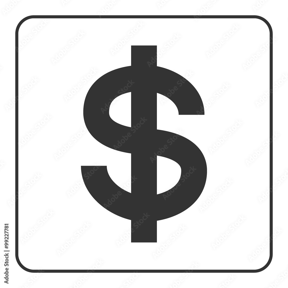 Dollars sign. USD symbol of currency, finance, business and banking. Money label. Gray flat icon isolated on white background. Flat design concept. Modern UI website navigation. Vector illustration. Dollars sign. USD symbol of currency, finance, business and banking. Money label. Gray flat icon isolated on white background. Flat design concept. Modern UI website navigation. Vector illustration.