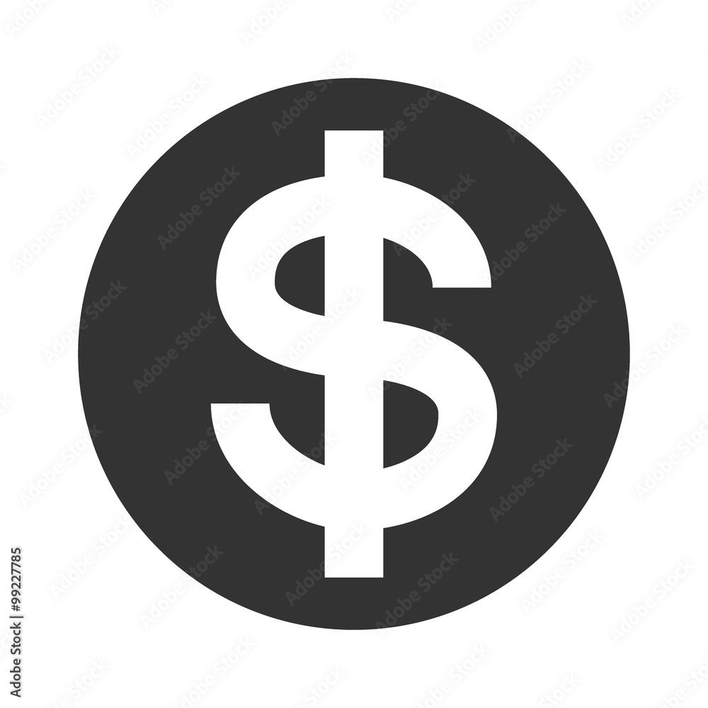 Dollars sign. Simple web navigation icon. USD symbol of currency, finance,  business and banking. Money label. Gray flat coin isolated on white  background. Flat design concept Stock Vector illustration  Stock-Vektorgrafik | Adobe