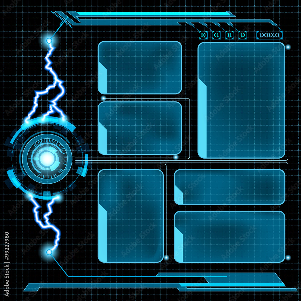 Futuristic user menu interface HUD