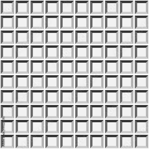 Wafer geometric seamless pattern 3D. Tile graphic background design. Modern stylish cube texture. Monochrome template. Abstract for prints, textiles, wrapping, wallpaper, website. VECTOR illustration