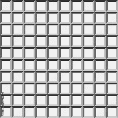 Wafer geometric seamless pattern 3D. Tile graphic background design. Modern stylish cube texture. Monochrome template. Abstract for prints, textiles, wrapping, wallpaper, website. VECTOR illustration