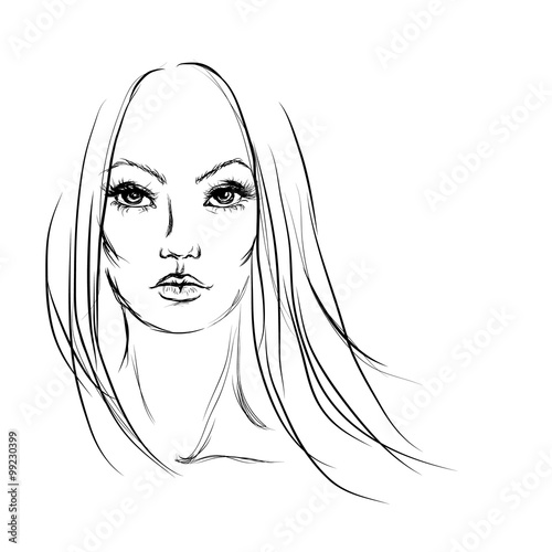 a woman's face,  vector