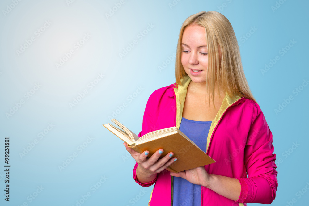 Young student, teenager girl reading a book Young student, teenager girl reading a book