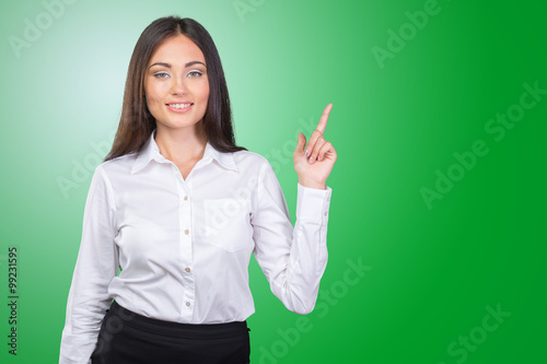 Smile Business woman show fingers