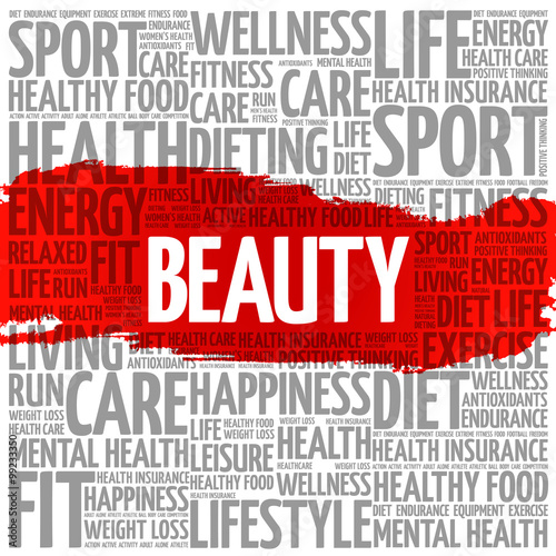 BEAUTY word cloud background, health concept