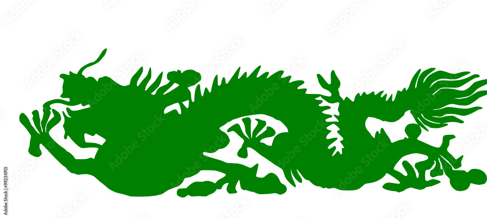 Fototapeta premium a green asian dragon 