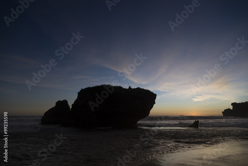 Sunset at the Kukup beach, Jogjakarta, Java, Indonesia