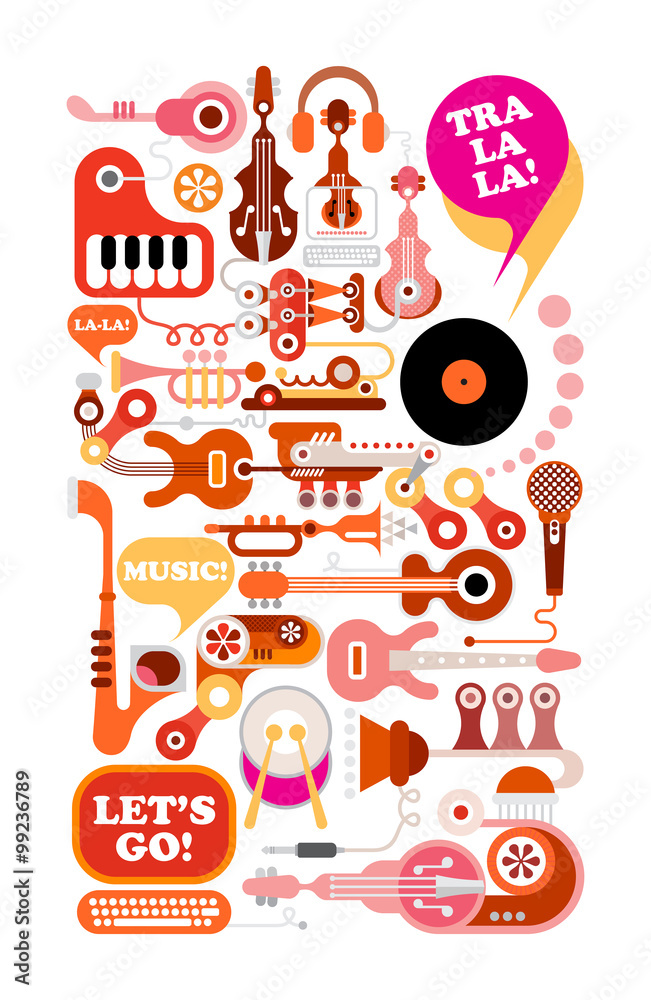 Naklejka premium Music Vector Illustration