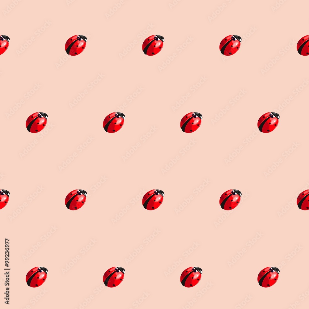 Naklejka premium Ladybug vector seamless
