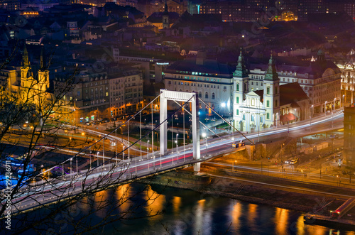 Budapest Elizabeth Bridge at night