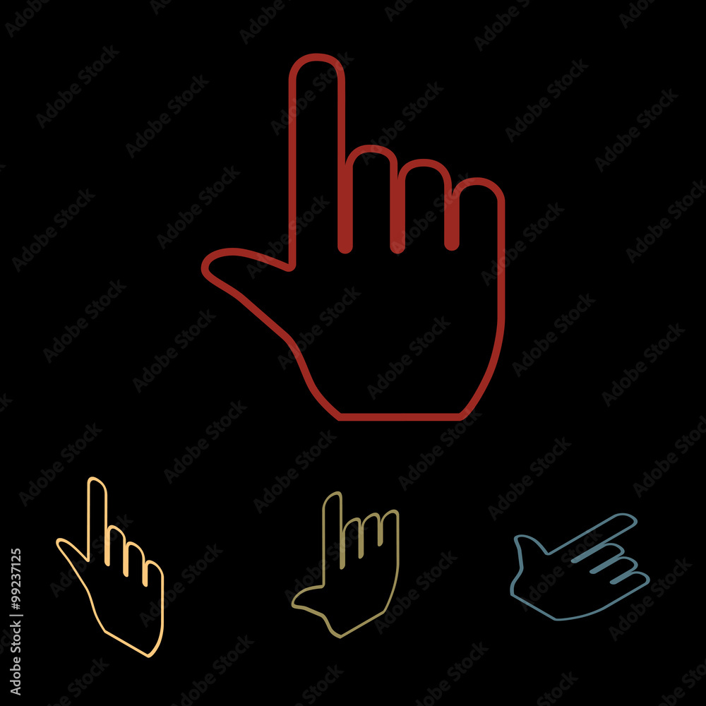 Fototapeta premium Hand icon set