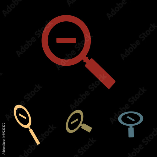 Zoom sign icon set