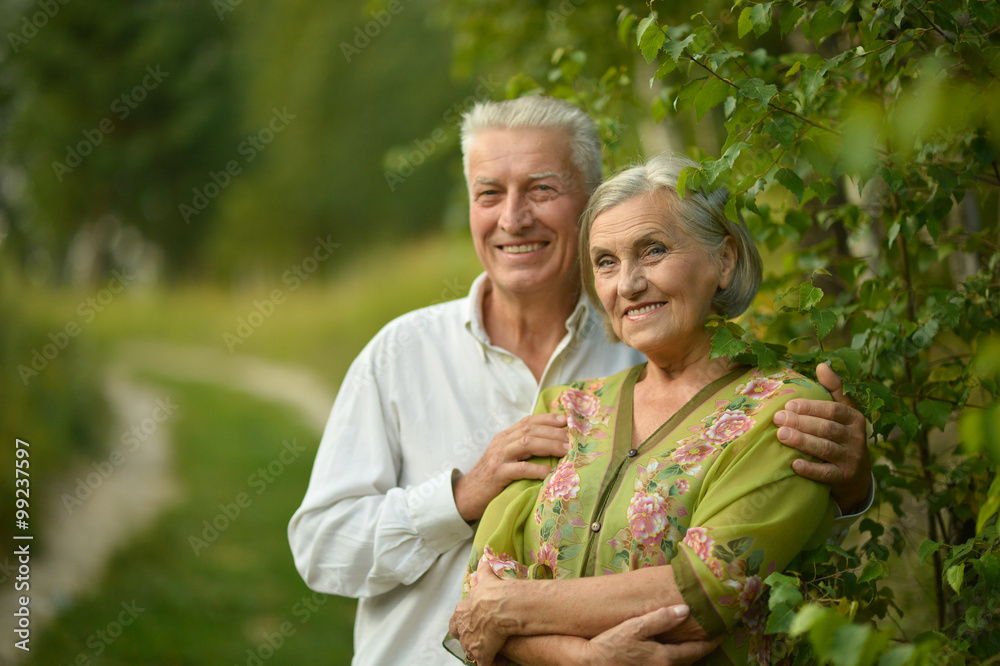 Fototapeta premium Mature couple on in summer park
