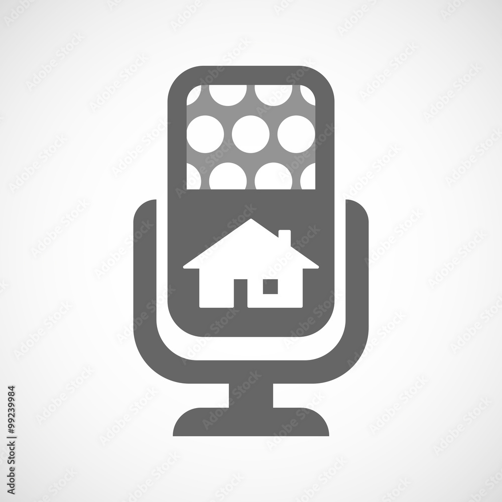 Fototapeta premium Isolated microphone icon with a house