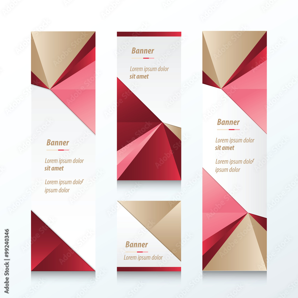 Triangle Vertical Banner Brown, Pink, Red