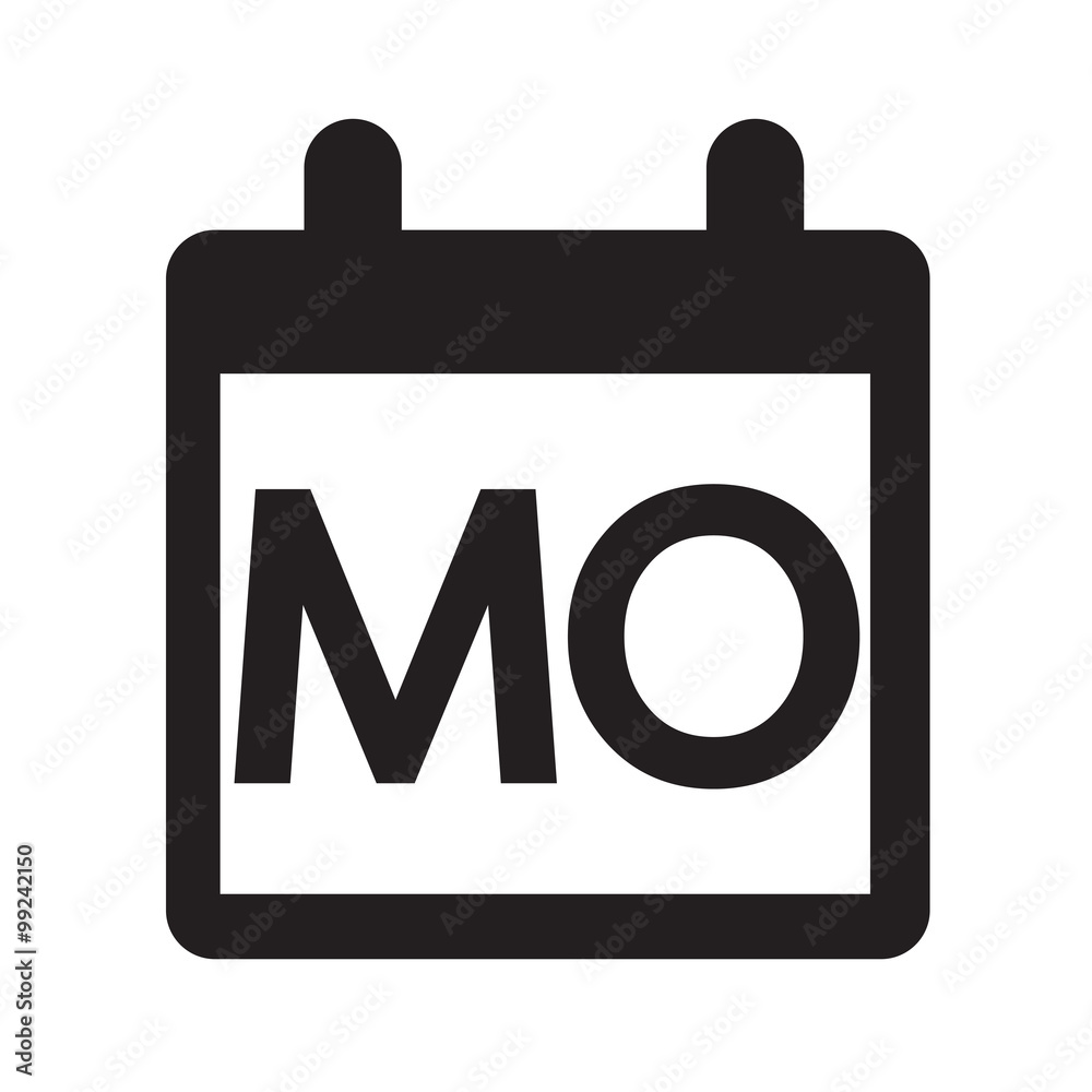 monday calendar Icon Illustration Art monday calendar Icon Illustration Art