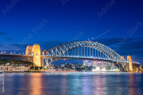 Magnificence of Sydney Harbour Bridge at dusk
