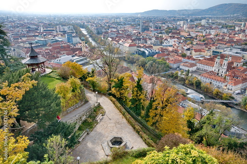 City of Graz in Austria from above