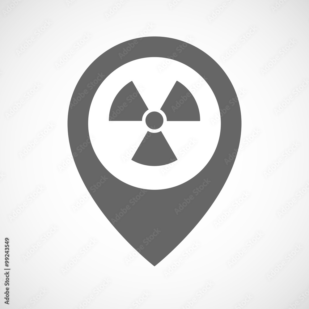 Isolated map marker with a radio activity sign Isolated map marker with a radio activity sign