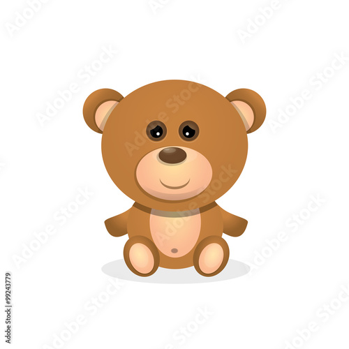 vector Teddy bear isolated on white background. 