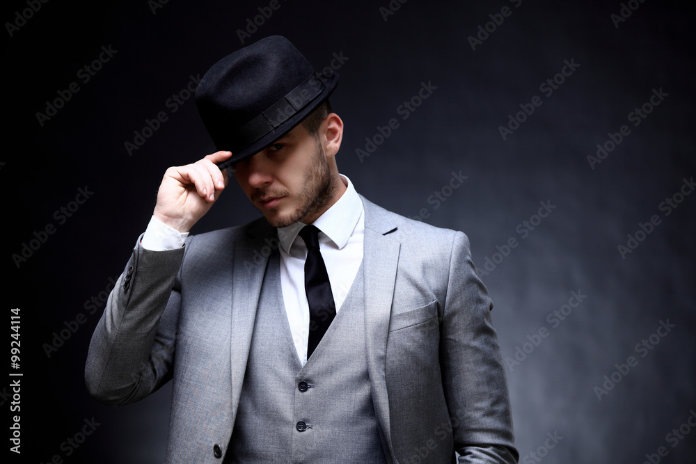 Portrait of handsome stylish man in elegant suit Portrait of handsome stylish man in elegant suit