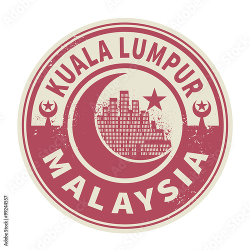Stamp or emblem with text Kuala Lumpur, Malaysia inside