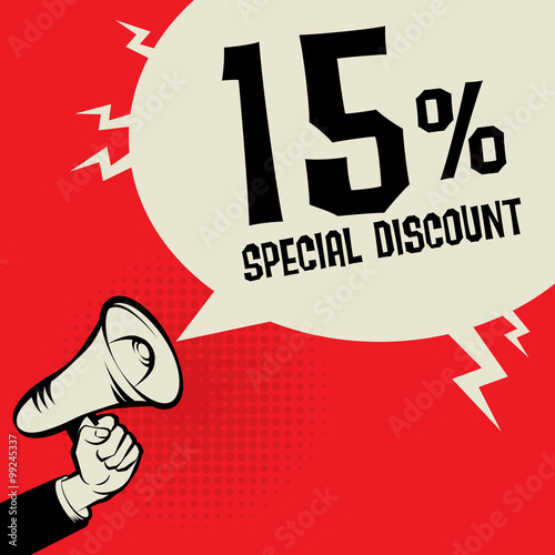 Megaphone Hand, business concept with text Special Discount