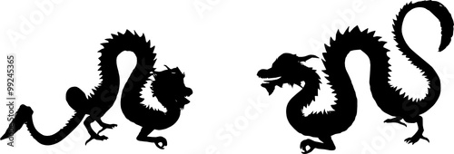 two asian dragons 