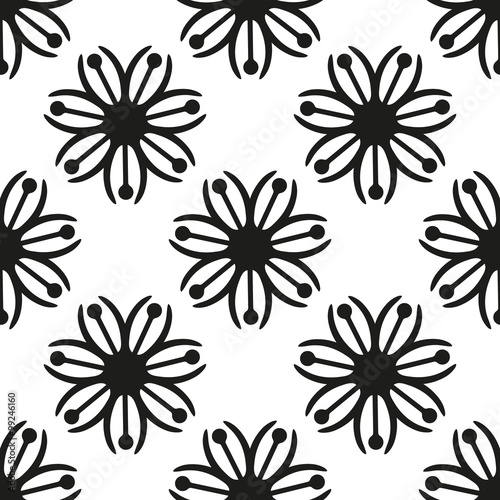 Geometric floral seamless background