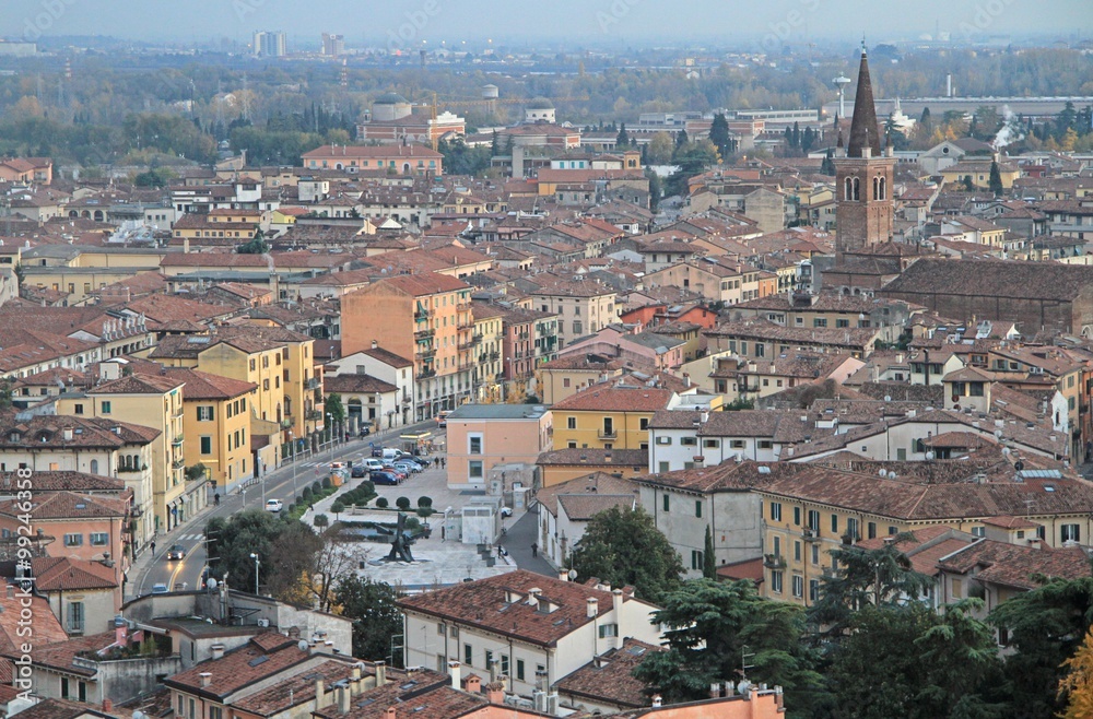 aerial view of Verona, Italy