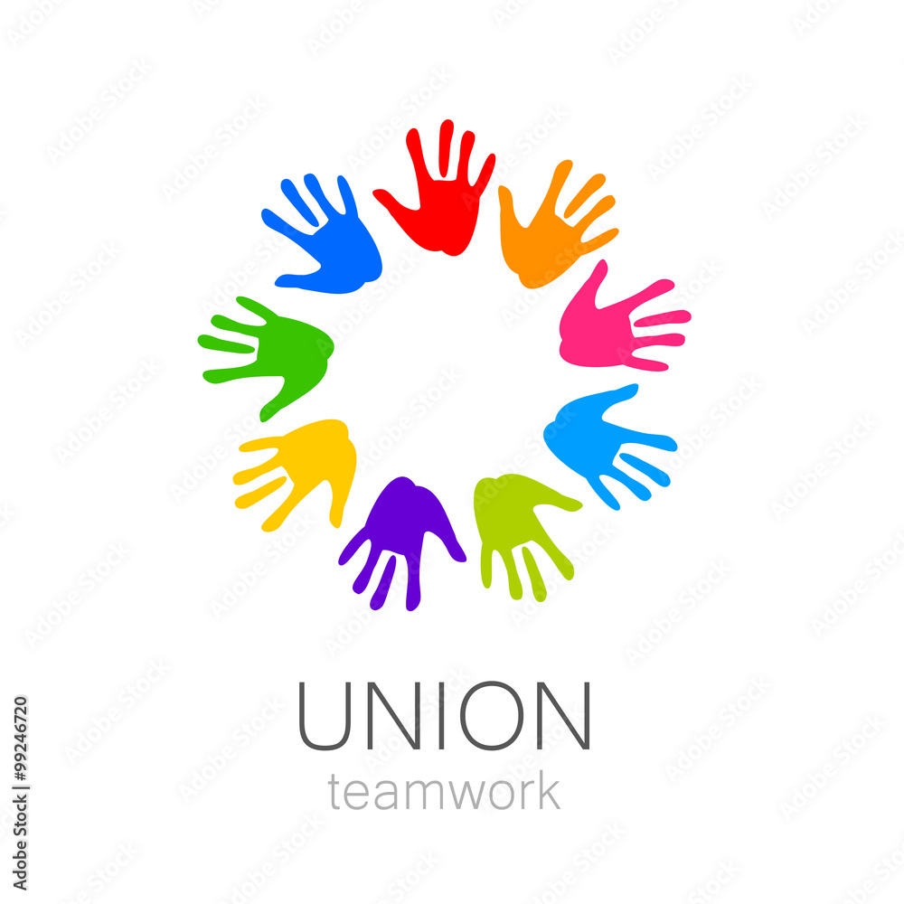 union hands teamwork logo template union hands teamwork logo template