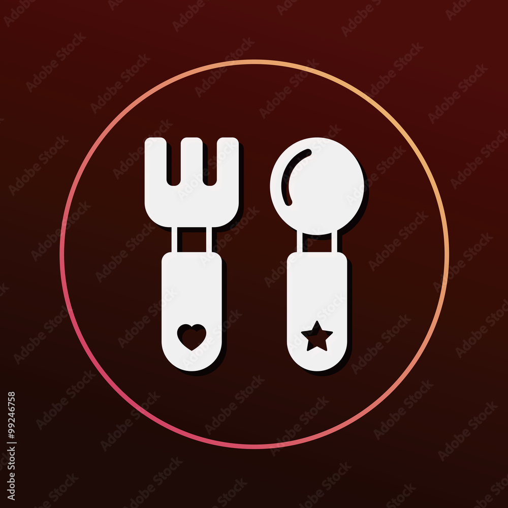 baby spoon and fork icon