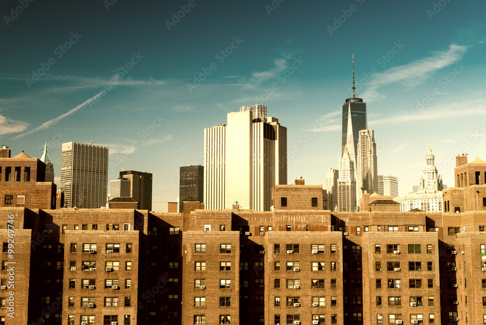 New York buildings. Classic city skyline