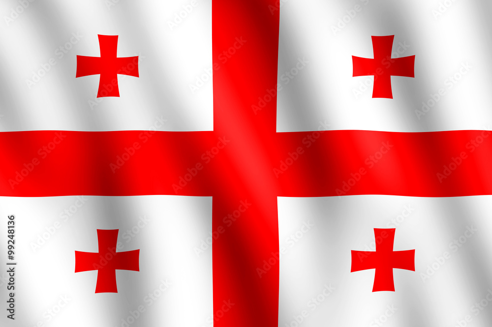 Flag of Georgia waving in the wind