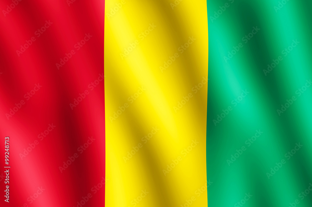 Fototapeta premium Flaga Gwinei na wietrze