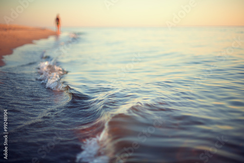beach sunset abstract background shoreline close up
